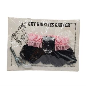 Vintage Knott's Berry Farm Gay Nineties Showgirl Garter NIB By Jackie Black Pink